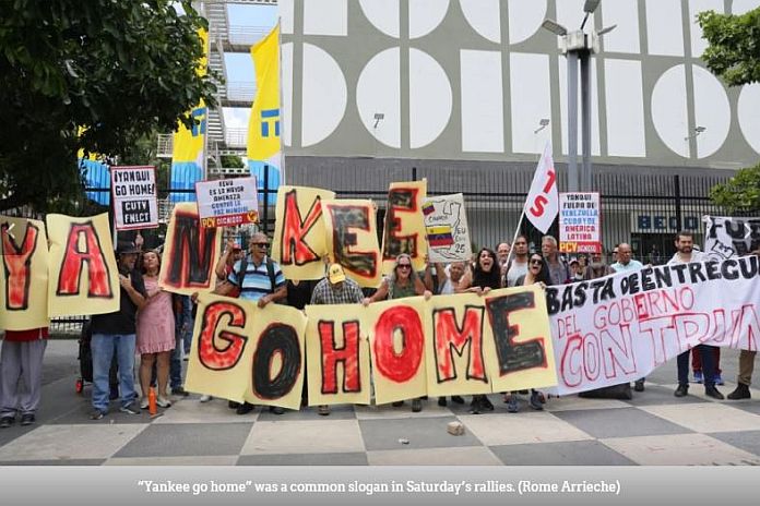 Popular movements protest US Military Drills in Caracas