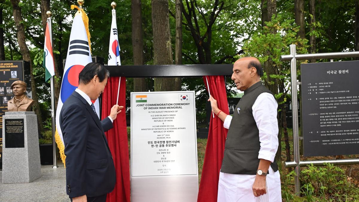 Rajnath Singh inaugurates Indian War Memorial in South Korea, remembers war veterans