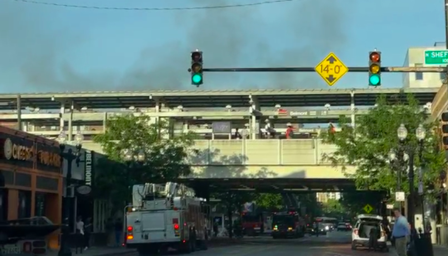Red, Purple and Brown line trains running again after fire on tracks at Belmont station