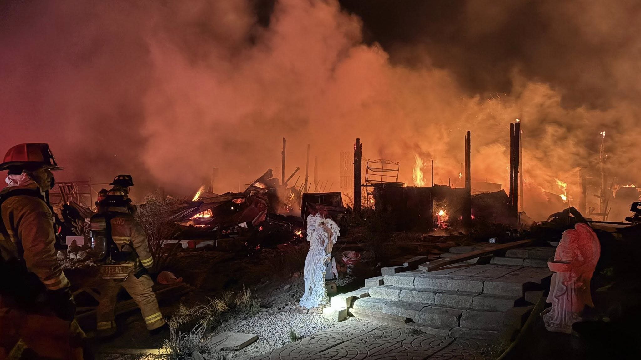 Rio Rancho Fire and Rescue fight house fire with limited water supply