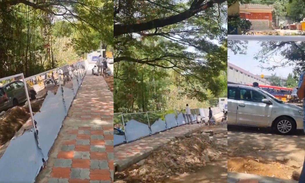 Stainless Steel Frame Mirrors To Deter People From Urinating In Public Spaces In Mysuru