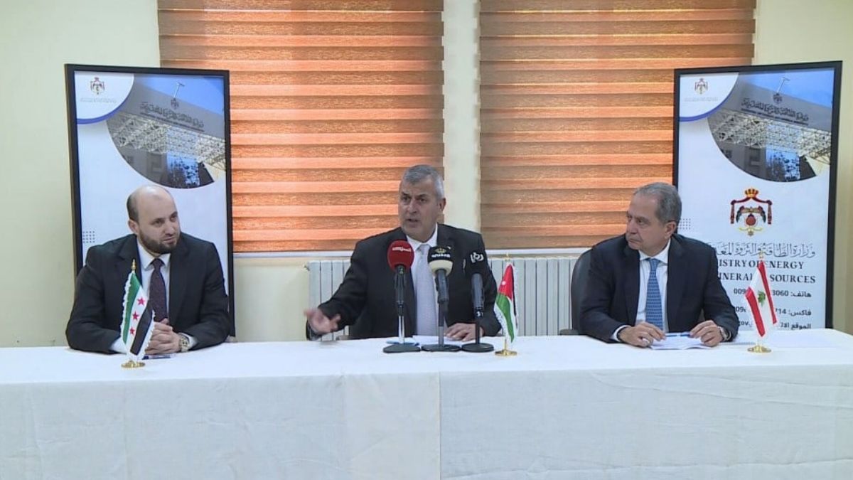 Energy ministers from Syria, Lebanon, and Jordan agree to exchange gas, May 4, 2026. (SANA)