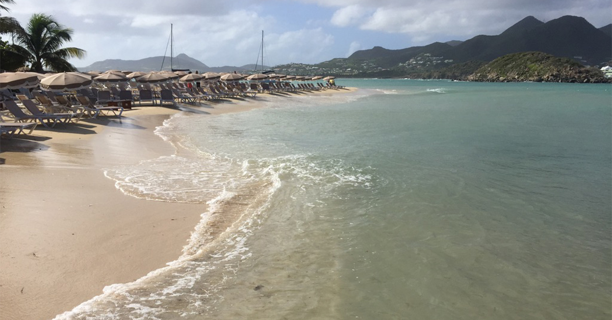 beach on pinel island caribbean