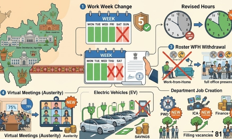 Tripura government introduces five-day work week for state employees