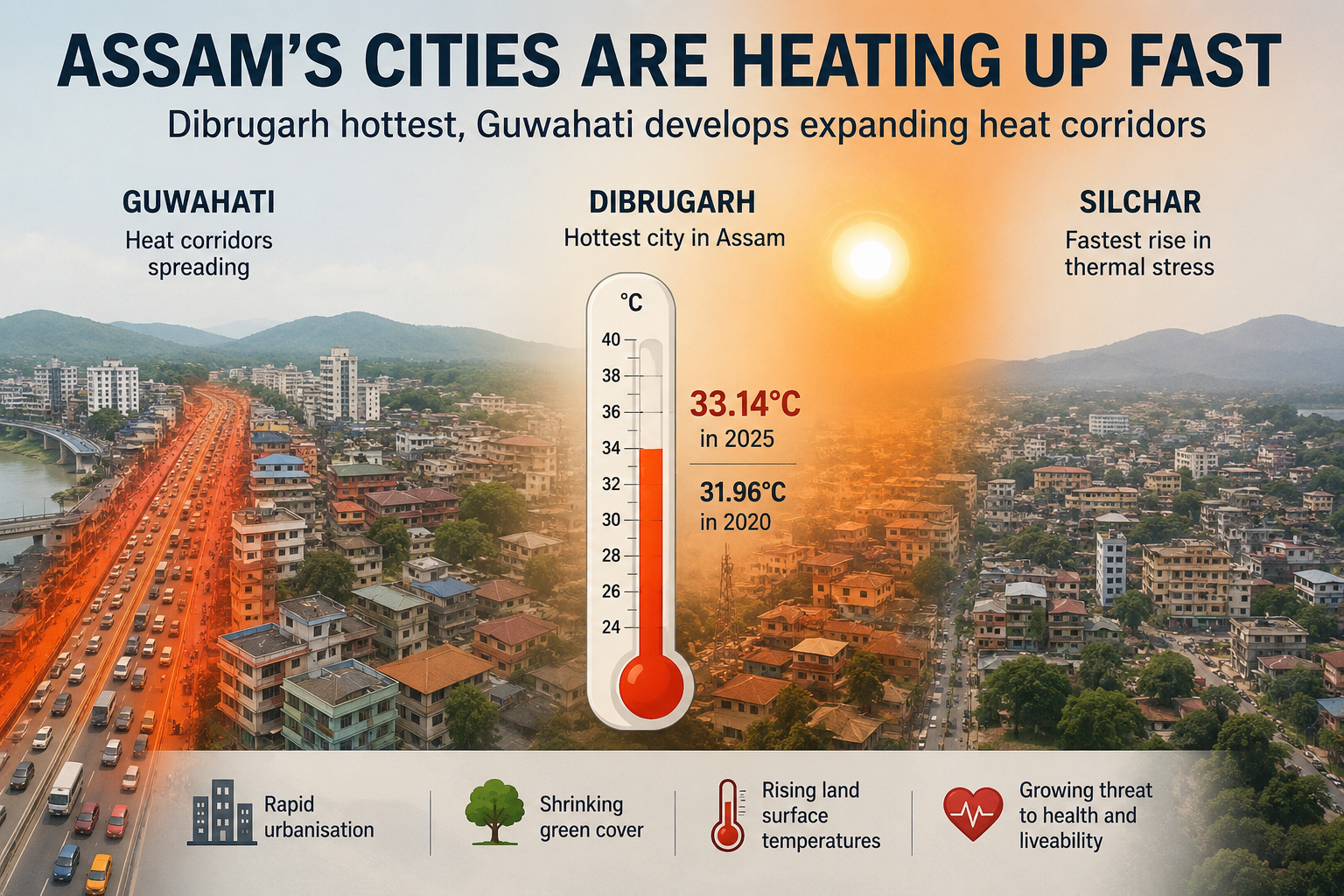 Assam's cities are transforming into heat islands