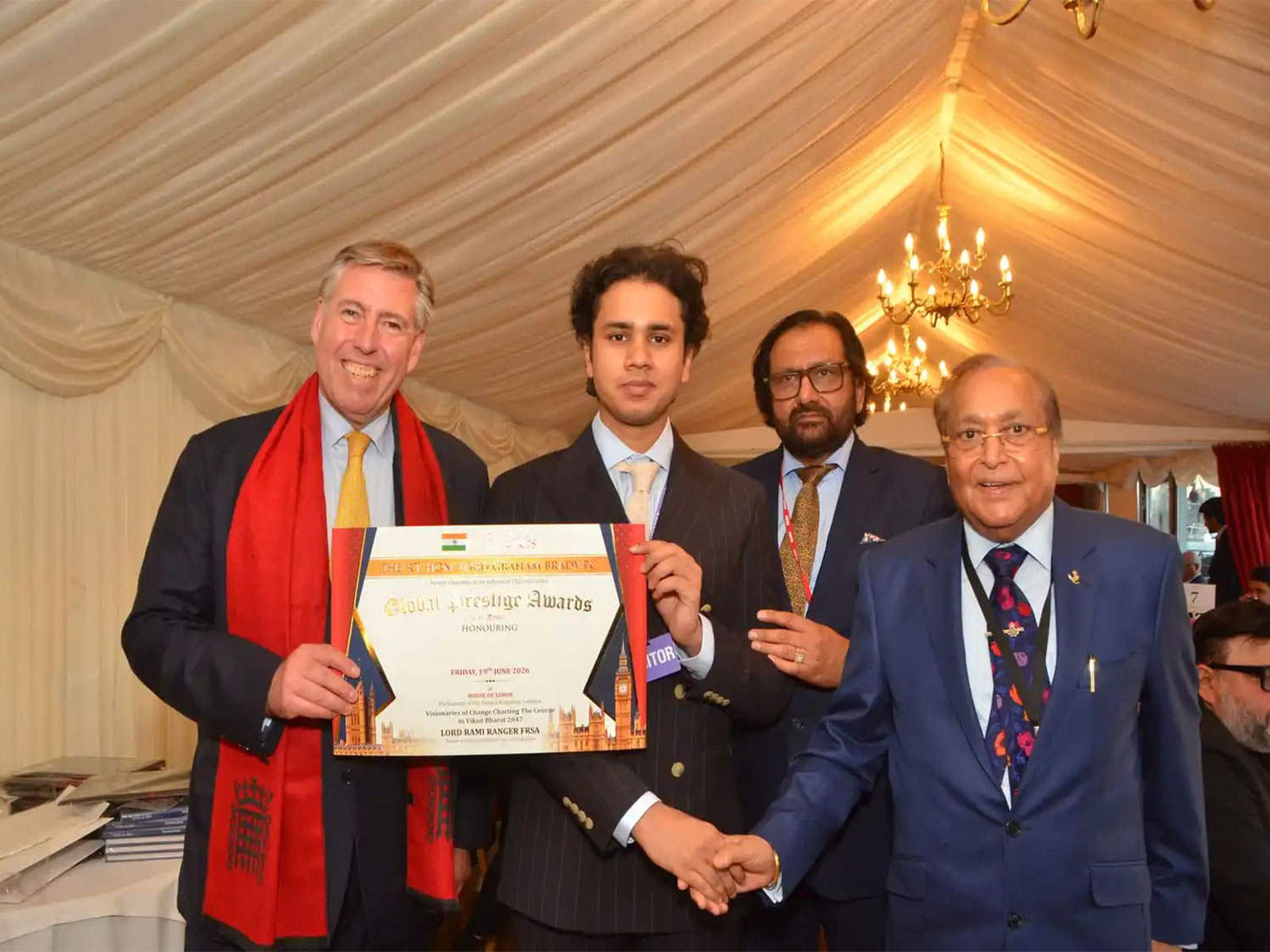 BCA president Harsh Vardhan honoured at House of Lords, UK Parliament