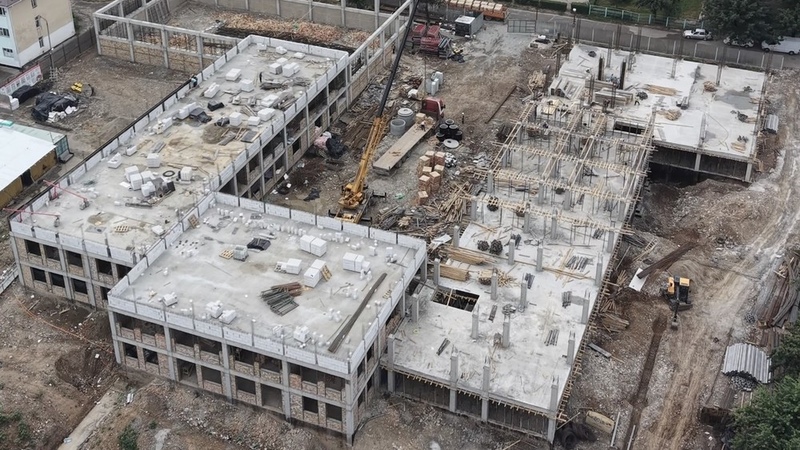 Construction underway on 1,200-seat annex for Bishkek school No. 55