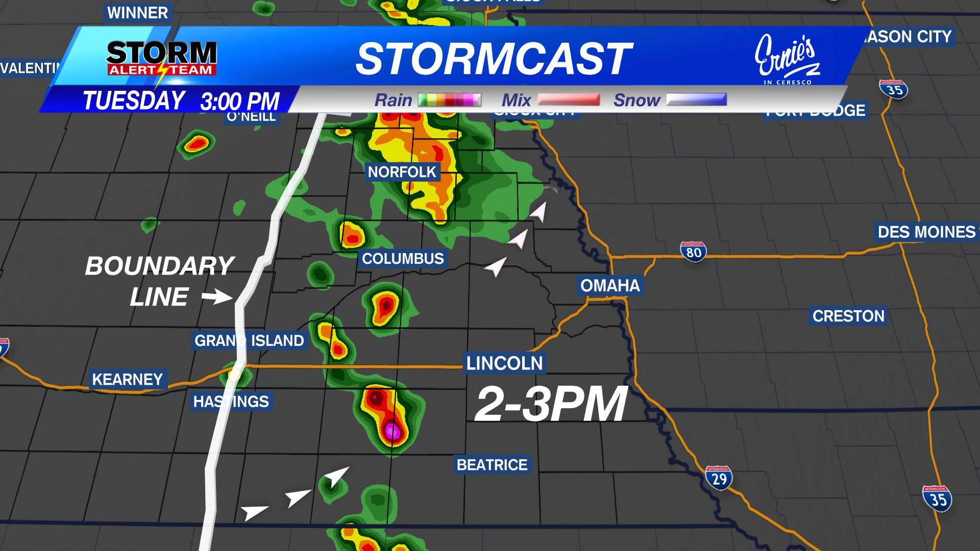 Cooler Tuesday With Isolated Storm Chances