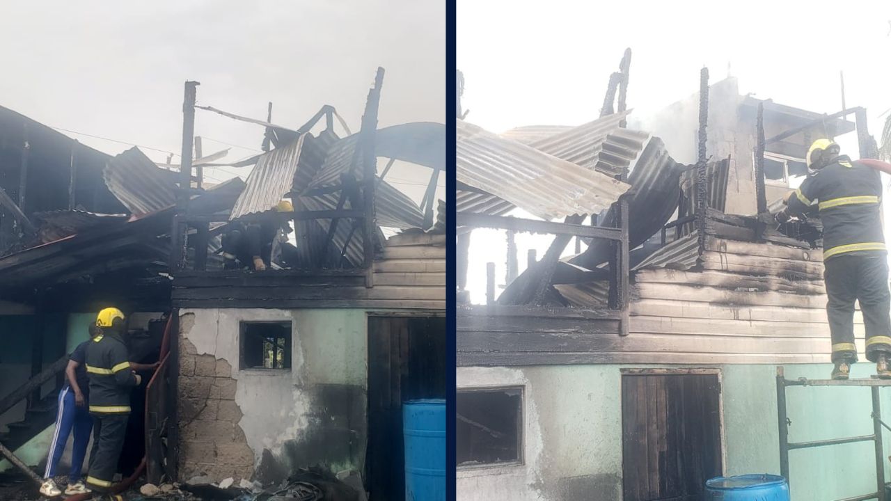 Fire destroyed house, workshop at Smithfield