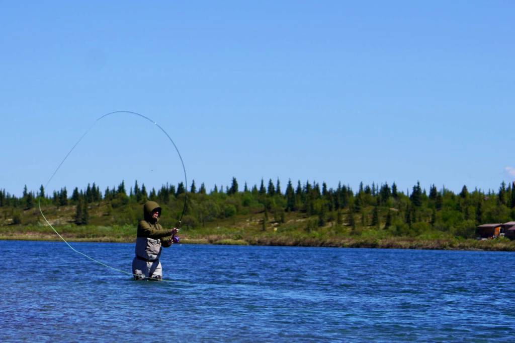 The author had a revelation about two-handed fly rods on his trip to the Bristol Bay region of Alaska. (Courtesy of Jeff Lund)