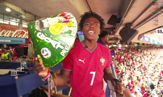 IShowSpeed wears Vietnamese conical hat to cheer Ronaldo at World Cup opener