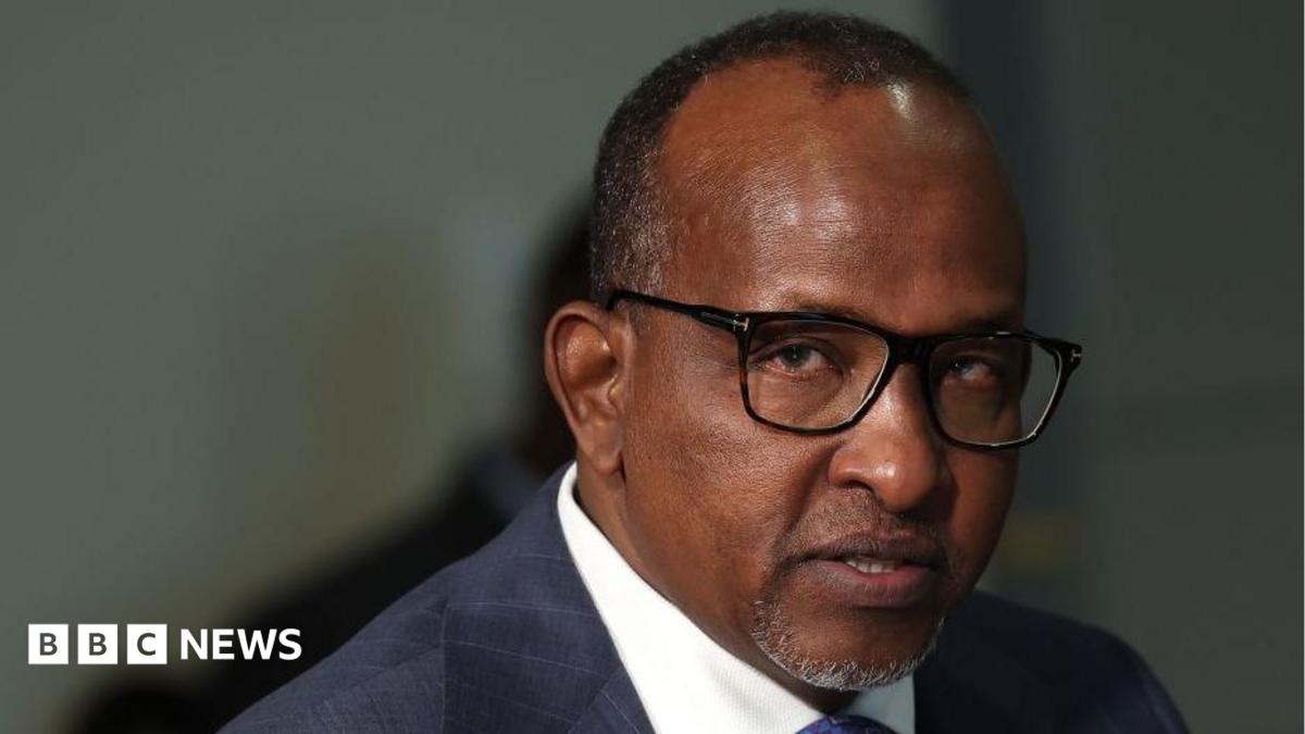 A head-and-shoulders image of Aden Duale. A white collar and dark suit can just be seen at the bottom of the picture.