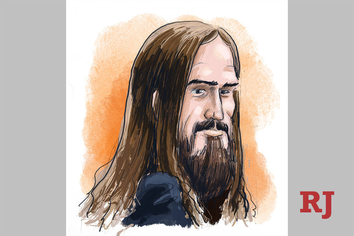 Spencer Gear, who is accused of threatening to kill public officials, appears in Las Vegas fede ...