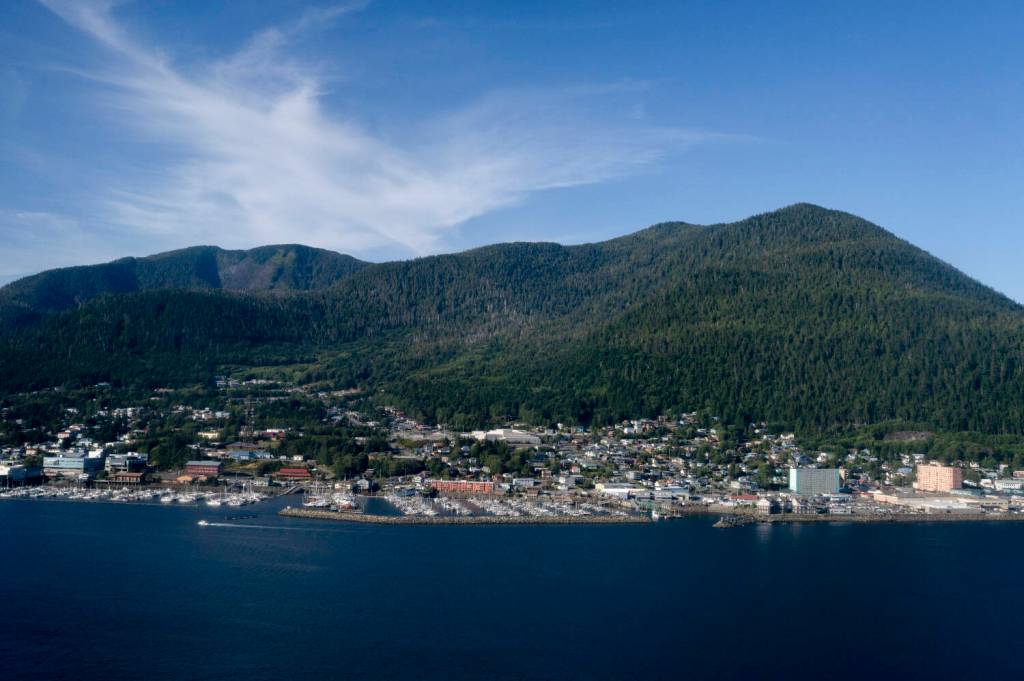 An aerial view of Ketchikan, Alaska, Aug. 17, 2024. Heath Didier, 49, of Portland, Ore., who went missing during a hike in southeast Alaska over the weekend, was found dead after an apparent fall from a cliff in Ketchikan, June 15, 2026, authorities said. (Ash Adams/The New York Times File)