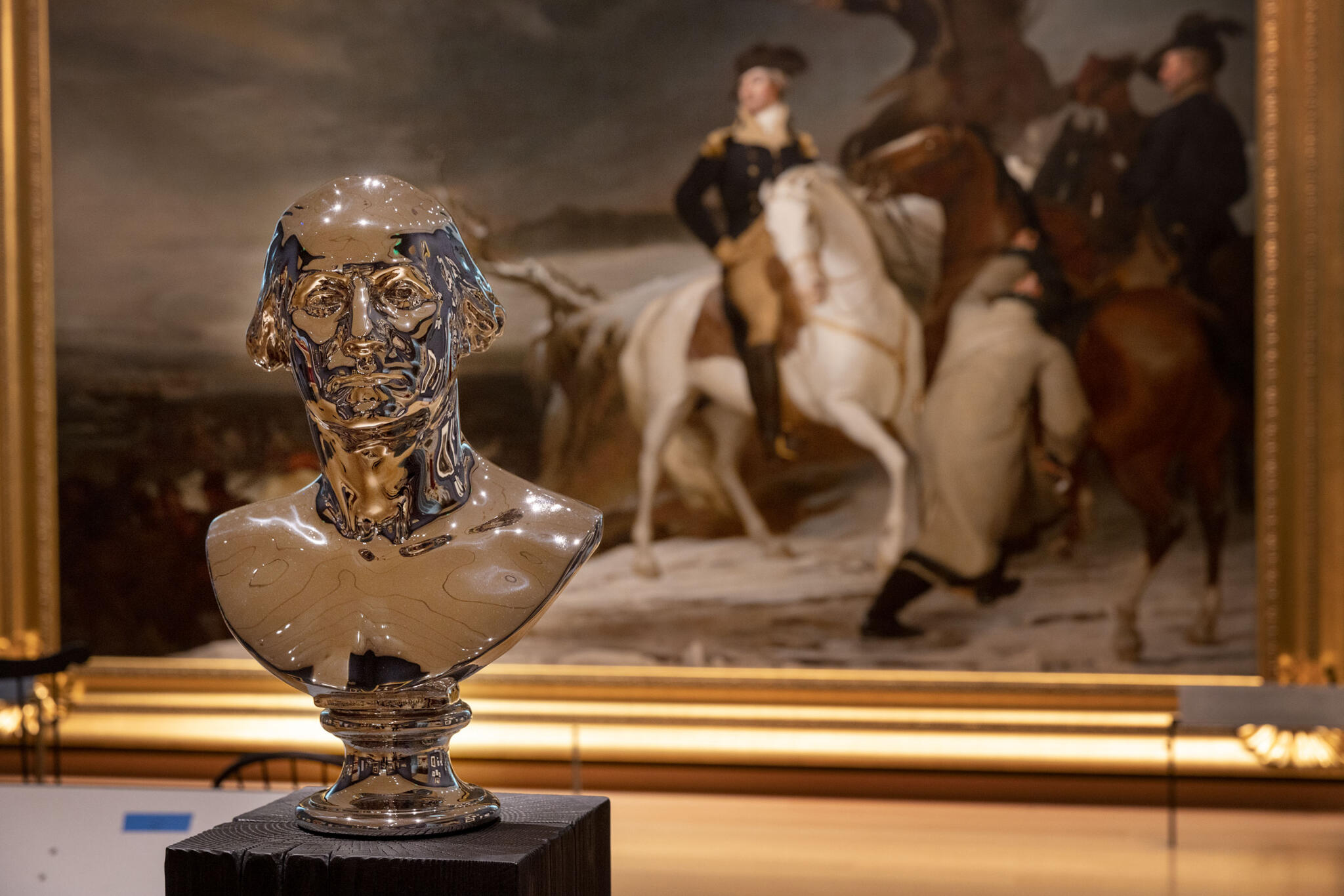 Alan Michelson's bust of George Washington at the MFA in Boston. (Robin Lubbock/WBUR)