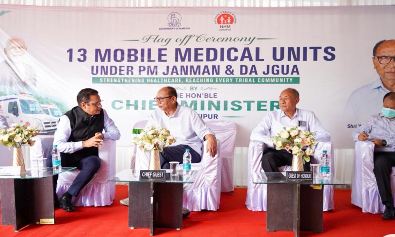 Manipur CM flags off 13 mobile medical units to improve healthcare access in hill districts