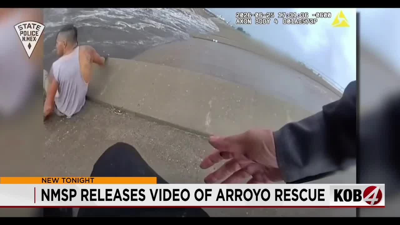 New video shows NMSP rescuing man from arroyo