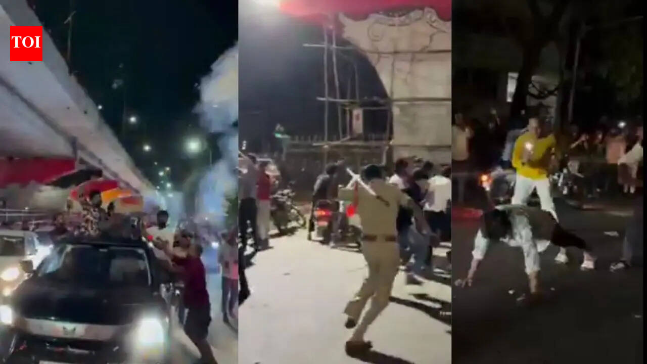 RCB win celebrations turn chaotic in Hyderabad: Videos show fans burning crackers, climbing vehicles | Hyderabad News