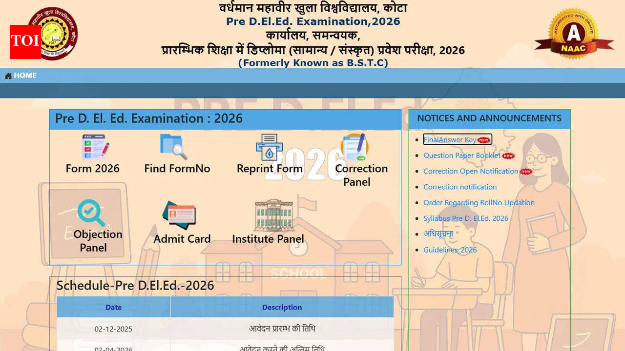 Rajasthan BSTC Pre D.El.Ed result 2026: Website down, here's how to check scorecards at predeledraj2026.com