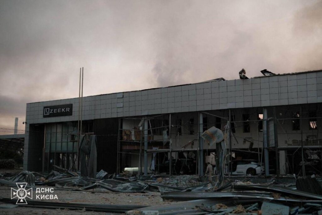 Russian strike damages Chinese Zeekr dealership in Kyiv, while Chinese components have been documented in Russian weapons