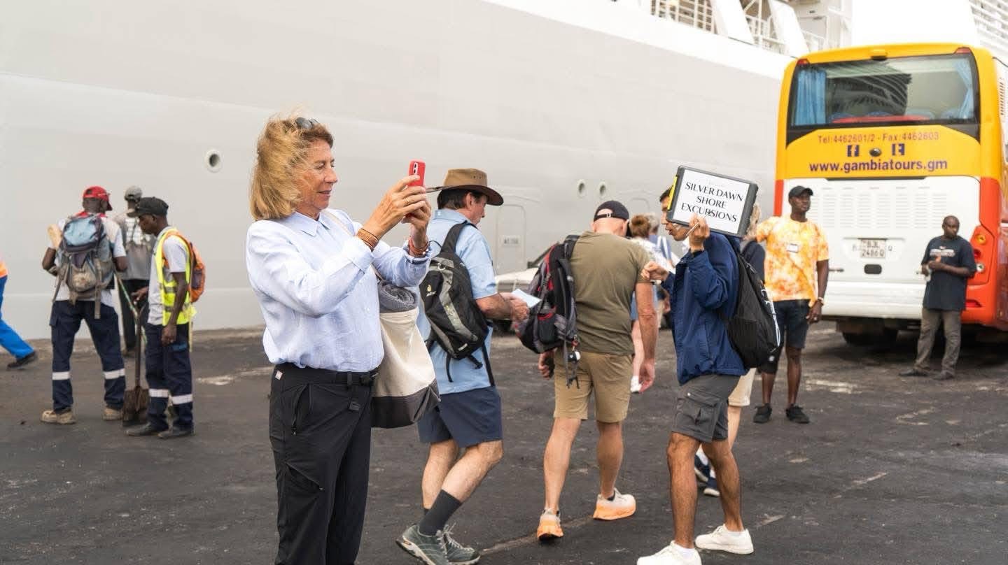 Seven Seas Navigator Cruise Ship docks in Banjul with 544 tourists