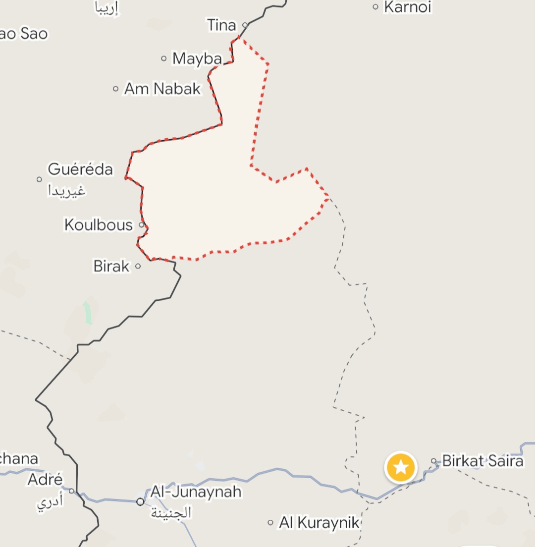 Kolbus locality in West Darfur state on the Sudan–Chad border in West Darfur (Photo: Google Maps)