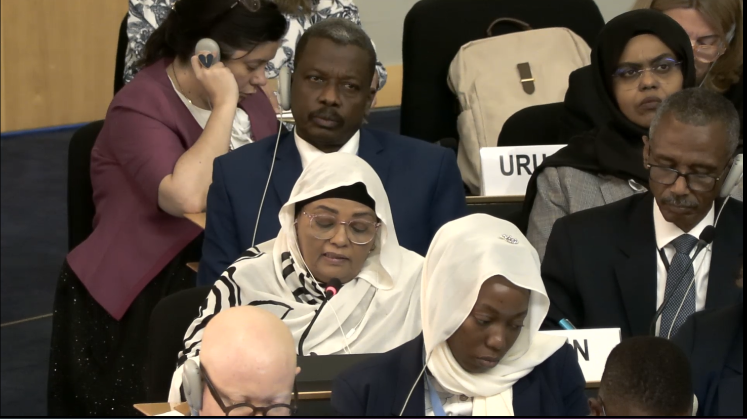 النائب العاملجمهورية السودان خلال تقديم تقرير اللجنة الوطنية للتحقيق أمام مجلس حقوق الإنسان في جنيف- 15 يونيو 2026-  موقع الأمم المتحدة