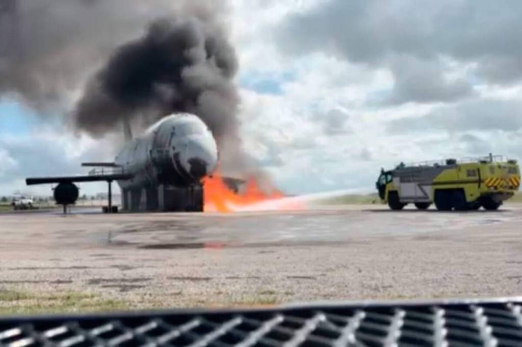 Capital City Fire Rescue firefighters participated in live-burn training at Dallas/Fort Worth International Airport. (Screenshot from Capital City Fire Rescue Facebook)