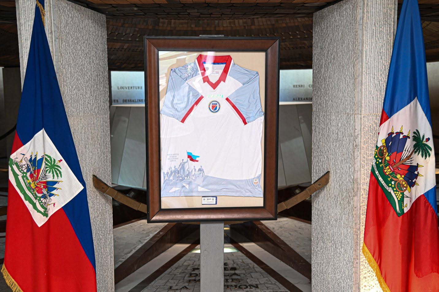 The Haitian team jersey rejected by FIFA for the World Cup preserved at national museum