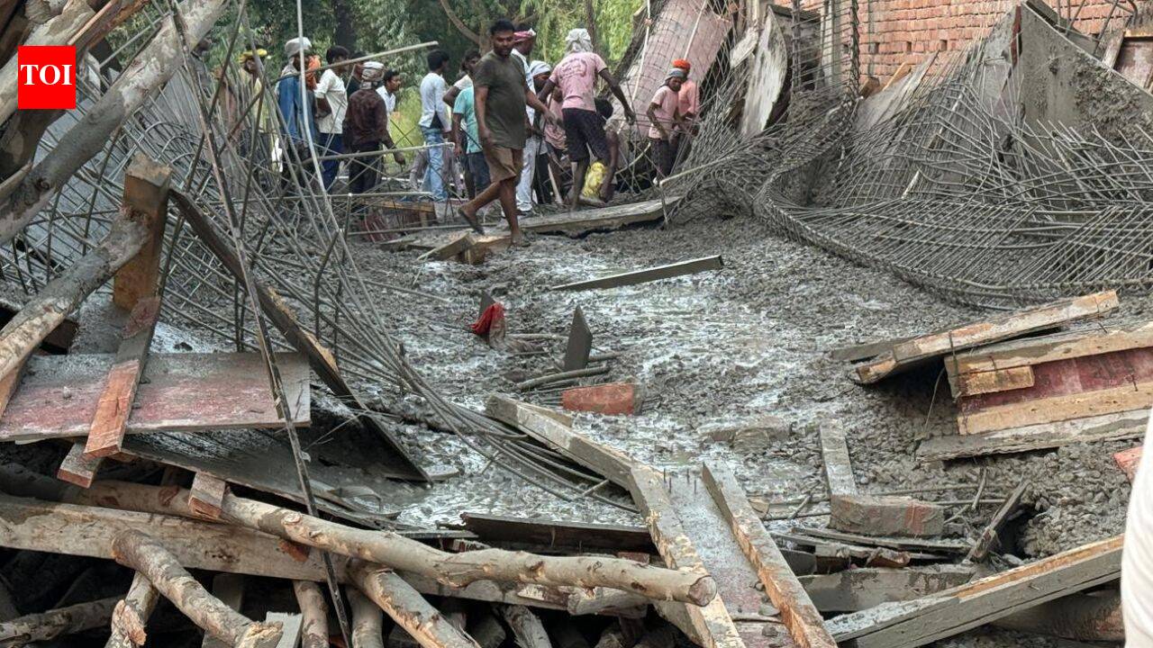Under-construction guest house slab collapses in UP; 1 killed, 8 injured, several feared trapped | Lucknow News