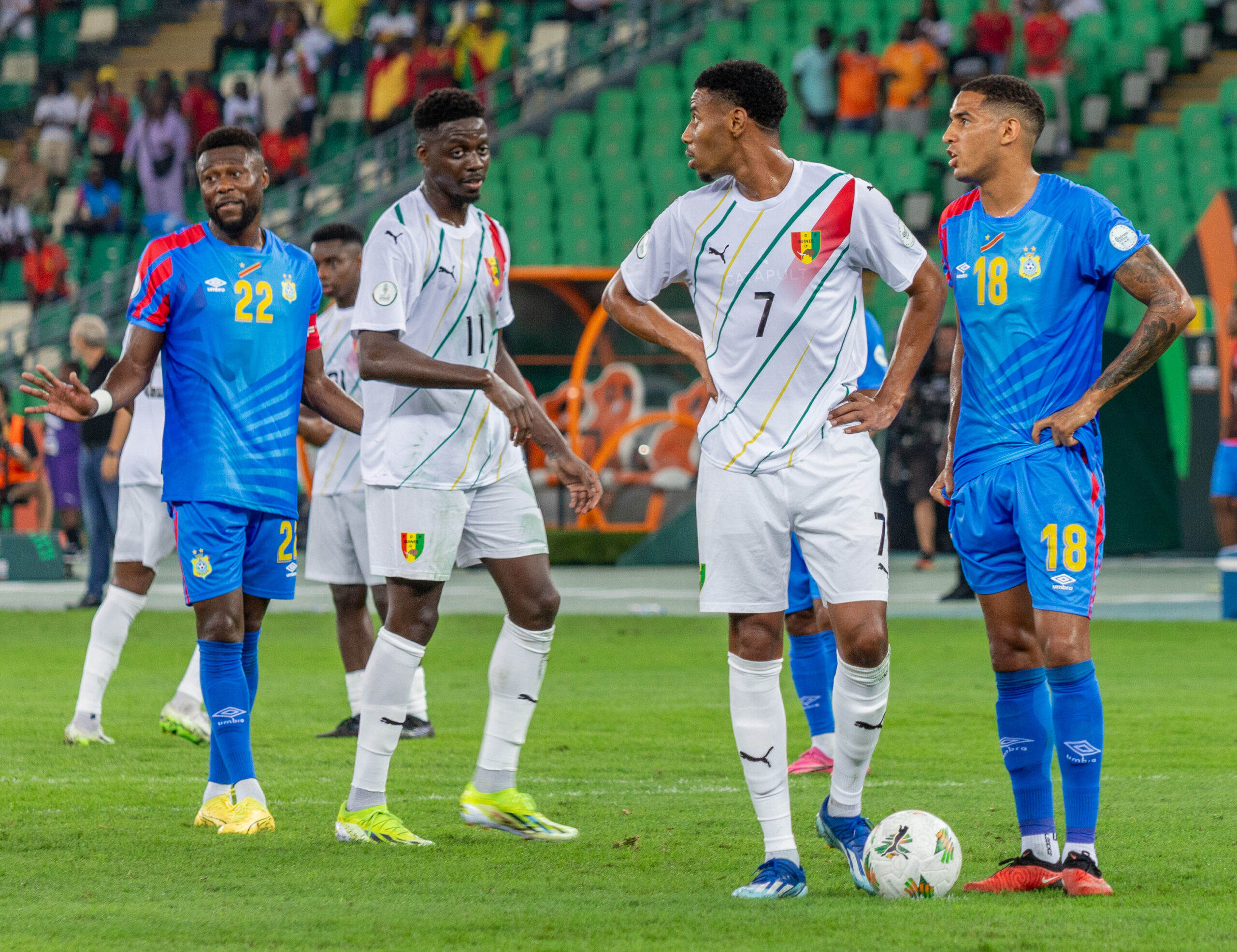 World Cup 2026 DR Congo players in blue kit before the Uzbekistan decider