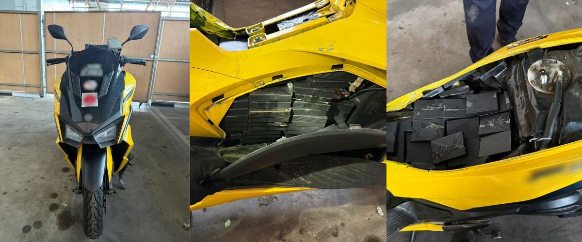 500 packets of duty-unpaid cigarettes found hidden under motorcycle seat at Tuas Checkpoint