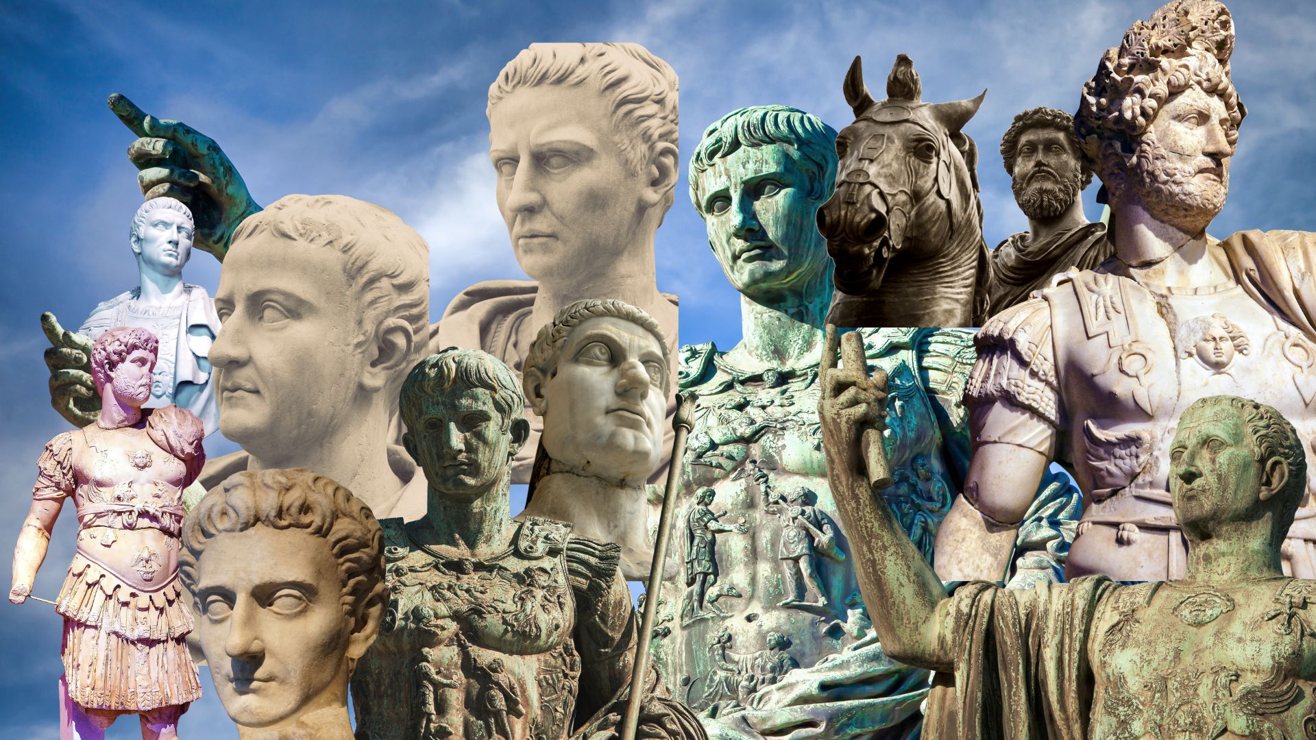 Emperors from the imperial dynasties of Rome. Created on Canva