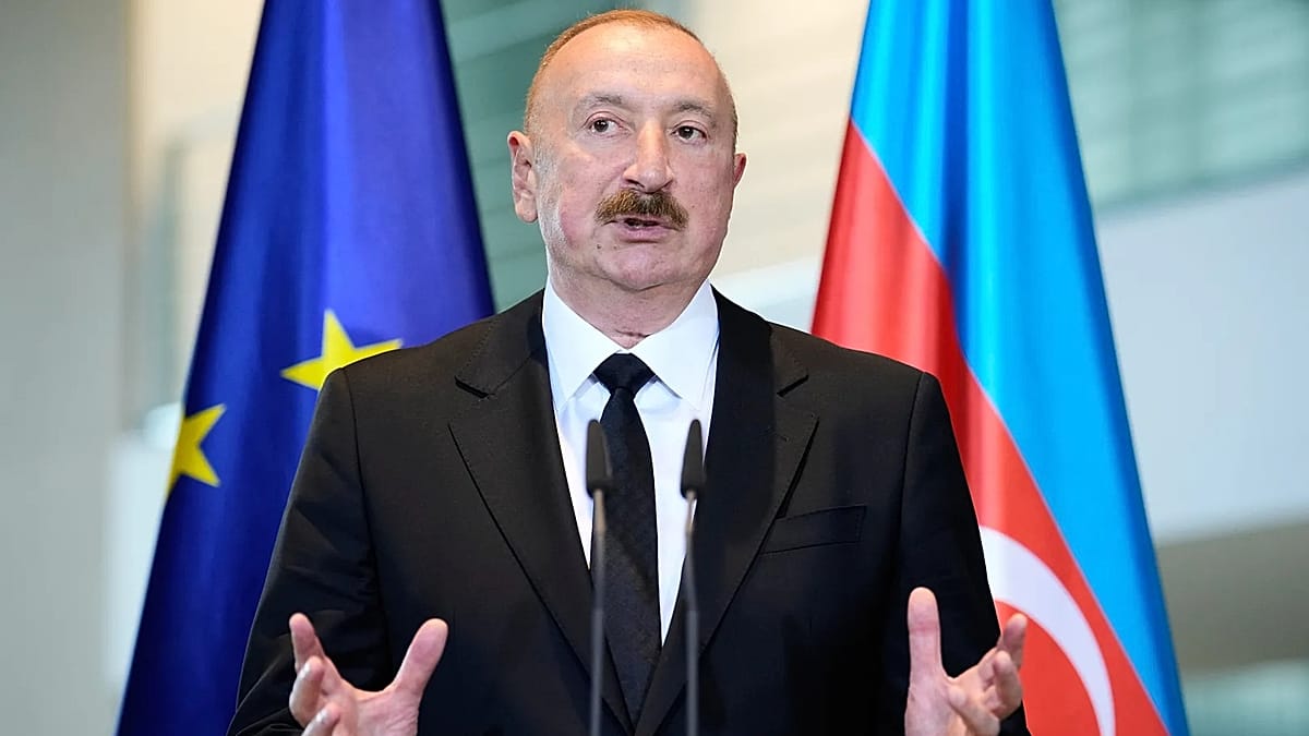 Aliyev says former Russian and German officials were in Baku for possible meeting over Ukraine