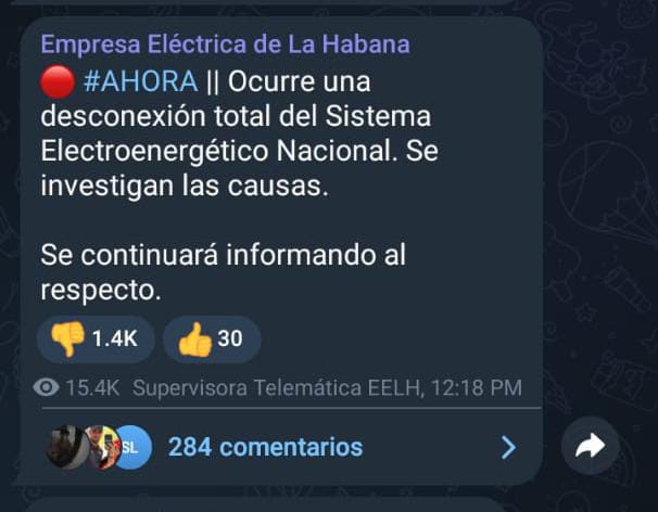 Collapse of Cuba's Power Grid: Cubans Pushed to the Limit