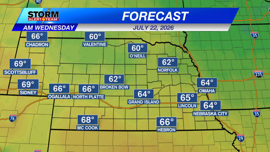 State Forecast Lows Tomorrow