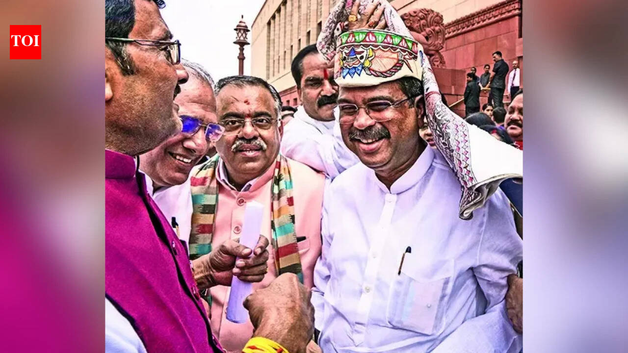 Dharmendra Pradhan: 'I am a street fighter': Combative Dharmendra Pradhan arrives in Parliament to a rousing welcome | India News