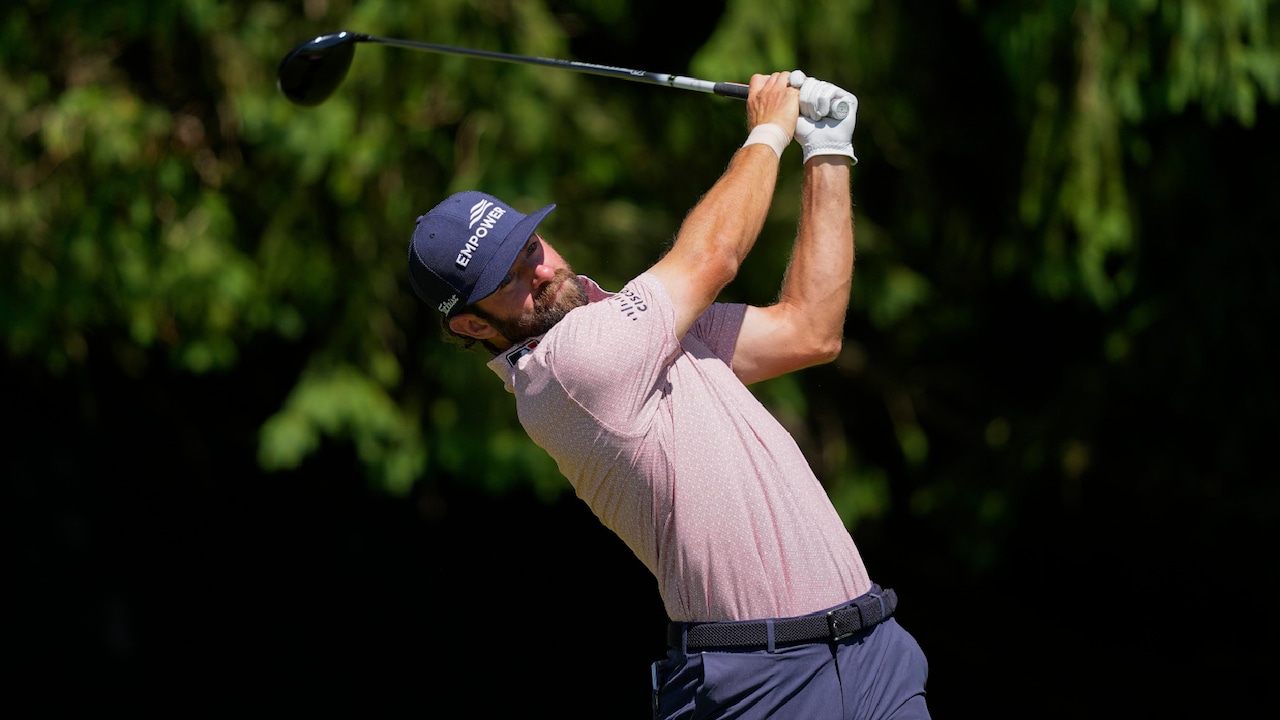 Cameron Young swings during third round of PGA Championship (2026).
