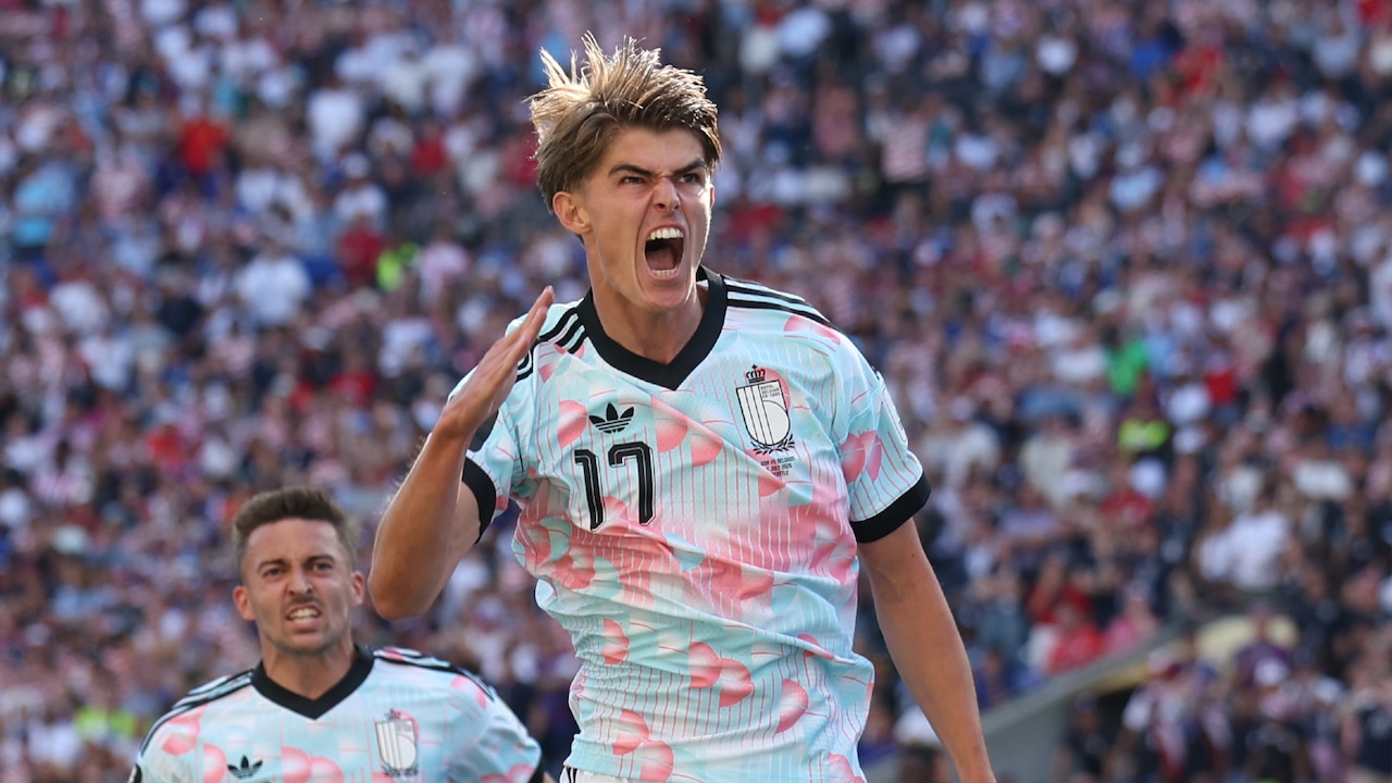 Charles De Ketelaere celebrates goal against the United States in 2026 World Cup.