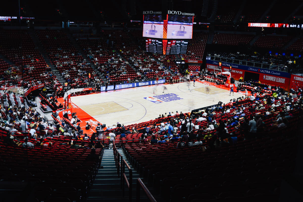 A game is played between the Miami Heat and Detroit Pistons during NBA Summer League at the Tho ...