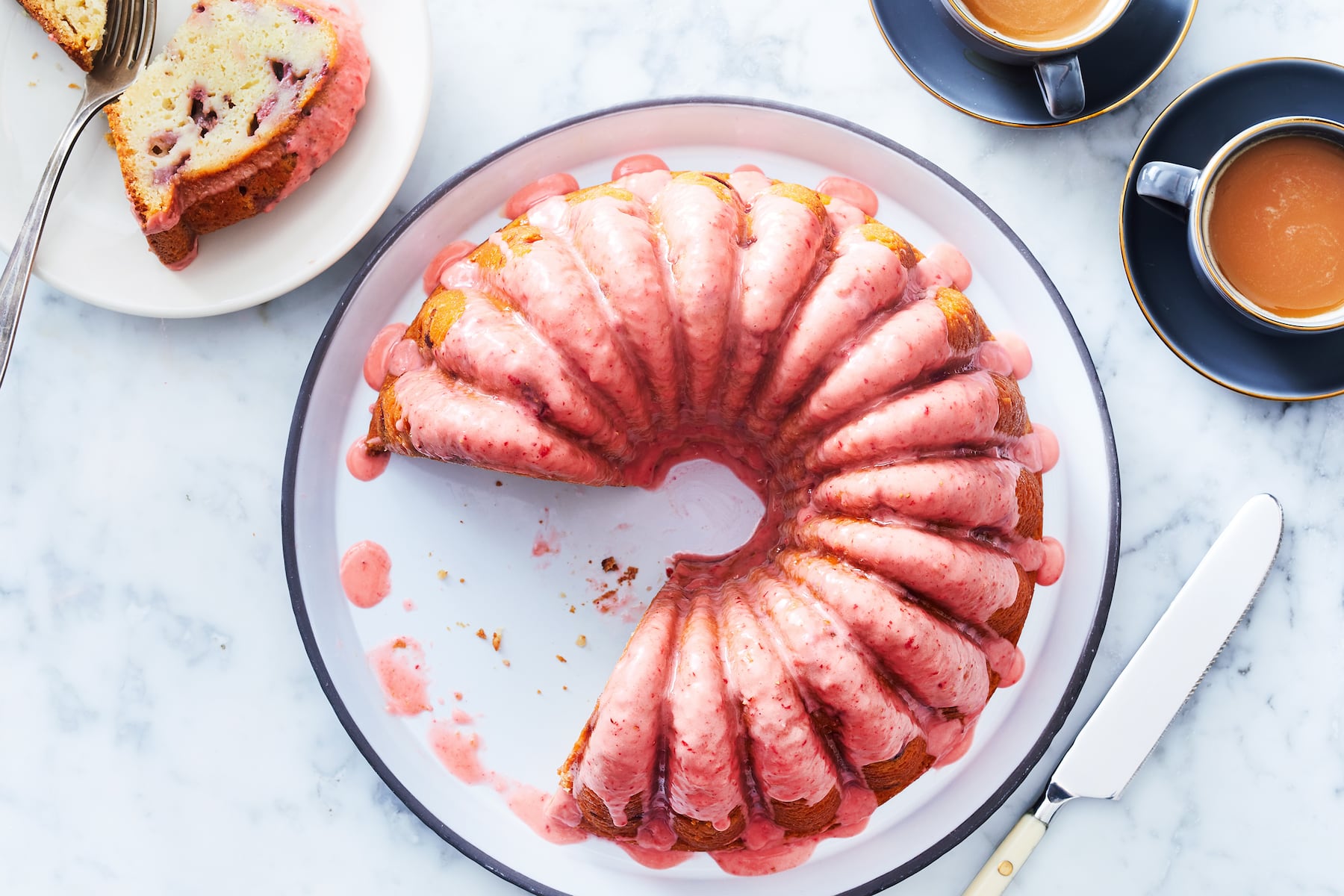 Fresh strawberry bundt cake