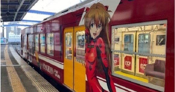 Giant Evangelion Spear of Longinus to be installed at Japanese train station with Eva art trains