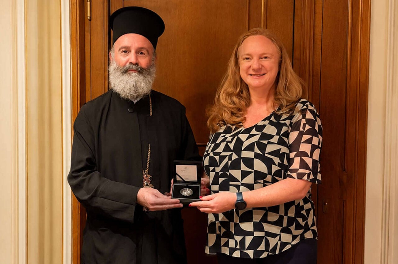 Gift from Australian Ambassador moves Archbishop Makarios