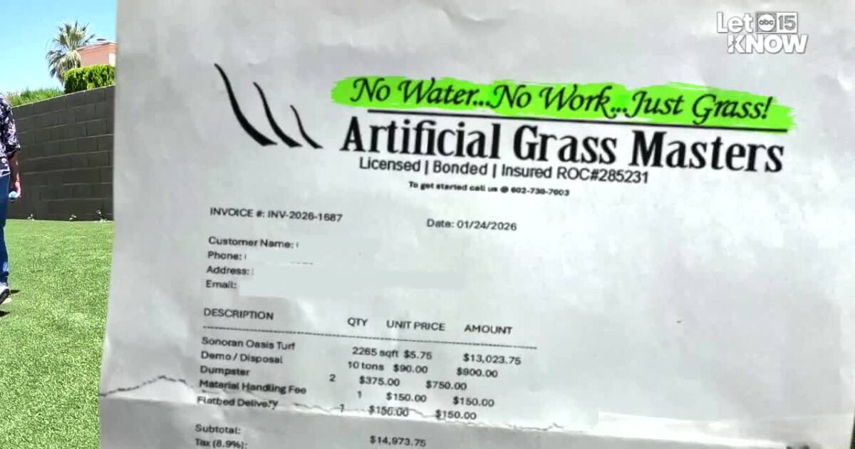 Glendale woman says turf company left yard full of weeds, won’t respond to her