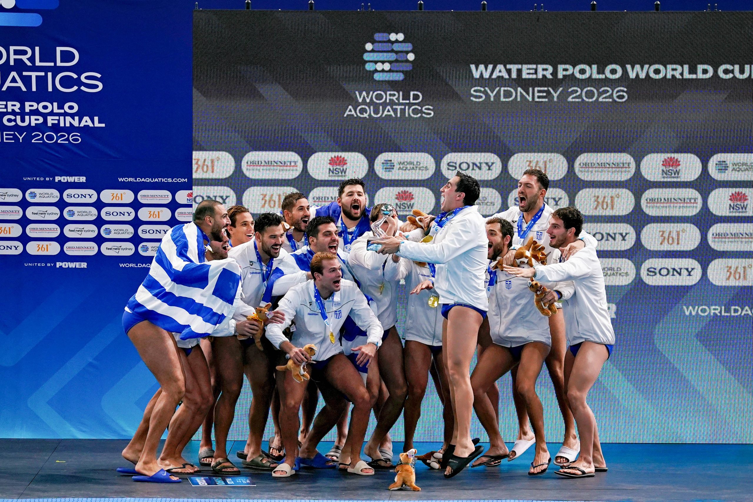 Greece's Men Water Polo Team wins Gold in World Cup