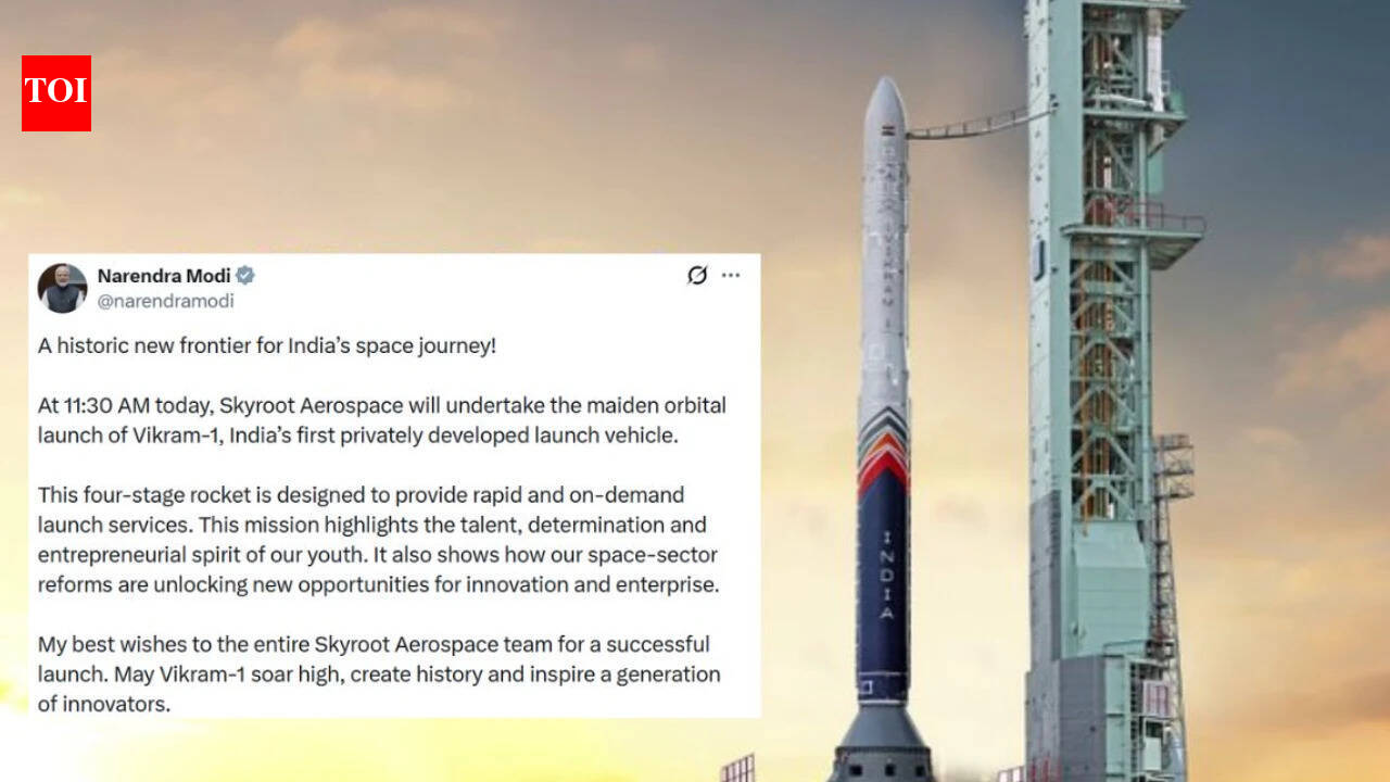 'Historic new frontier': PM Modi hails 'talent of youth' ahead of Skyroot's maiden orbital attempt with Vikram-1 launch | India News