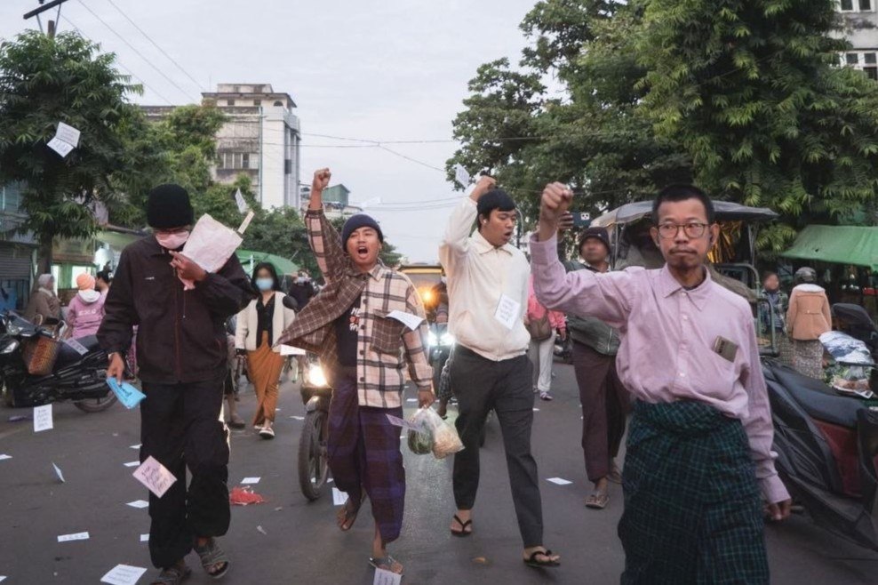 Htet Myat Aung and seven activists sentenced to 37 years over anti-regime protests