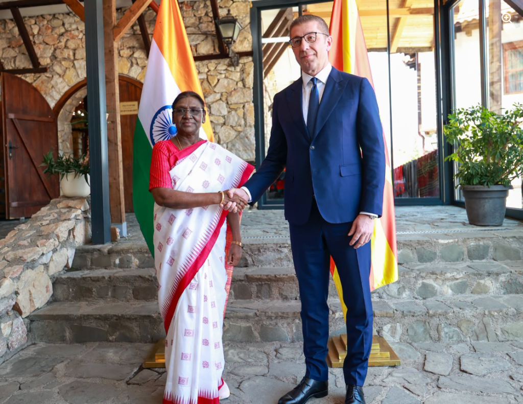 Indian President Droupadi Murmu visits Macedonia