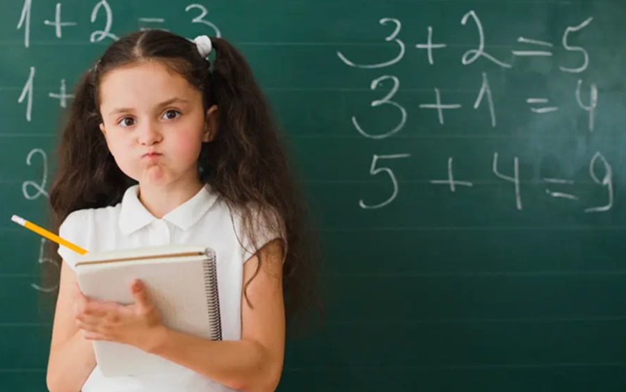Girl not keen on doing maths