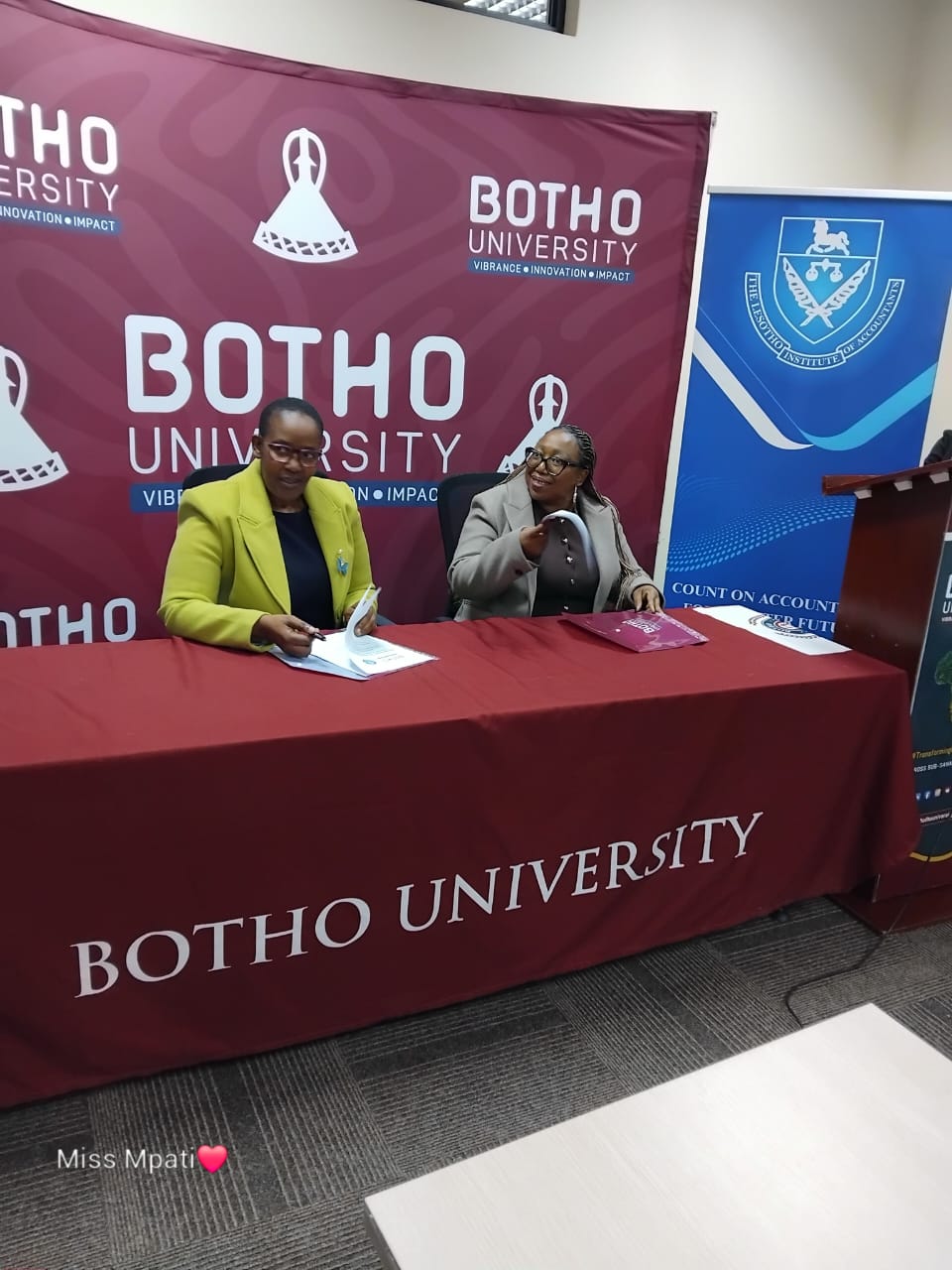 LESOTHO INSTITUTE OF ACCOUNTANTS, BOTHO UNIVERSITY STRENGTHEN COLLABORATION